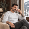 Pulover pentru bărbați - CHESTER VelvetCOTTON™ - Bej deschis