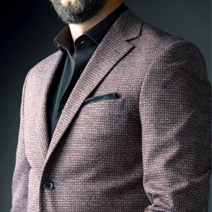 Sacou bărbați Confex - Regular-Fit - Vișiniu pepit