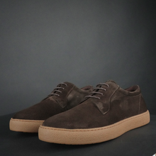 Pantofi bărbătești din piele - Nujabes - Maro velur