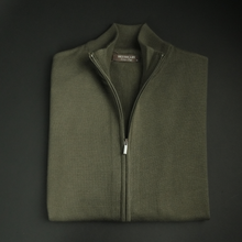 Pulover bărbătesc Premium Zip-UP - Kaki