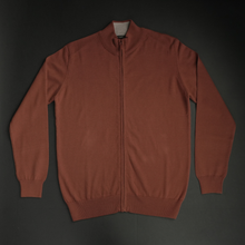 Pulover bărbătesc Premium Zip-UP - Cărămiziu