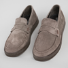 Pantofi bărbătești din piele - DeVille - Taupe - Velur