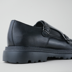 Pantofi bărbătești din piele - Double Monk ARMY - Negru