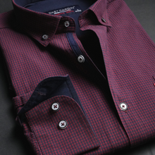 Cămașă bărbătească - Vrancea - Roșu cu bleumarin