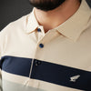Tricou Polo pentru bărbați - Ares - ROCCO - Bej cu bleumarin