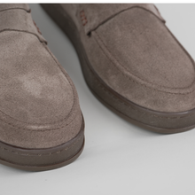 Pantofi bărbătești din piele - DeVille - Taupe - Velur