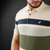 Tricou Polo pentru bărbați - Ares - ROCCO - Bej cu bleumarin