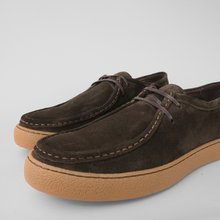 Pantofi bărbătești din piele - Folk - Maro ciocolată velur