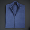 Pulover bărbătesc Premium Zip-UP - Albastru închis