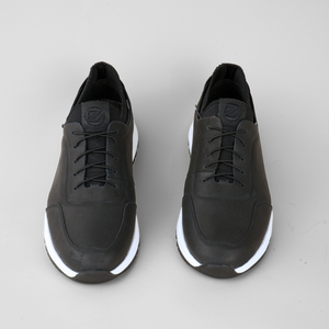 Pantofi bărbătești din piele - ASTRO - Wax EFFECT - Negru