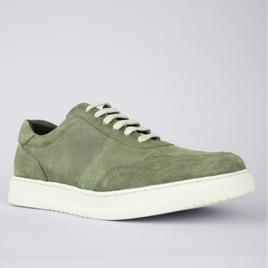 Pantofi bărbătești din piele - Urban FLEX - Verde Velur - Wax EFFECT