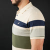 Tricou Polo pentru bărbați - Ares - ROCCO - Bej cu bleumarin