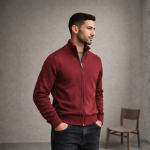 Pulover bărbătesc Premium Zip-UP - Roșu Imperial