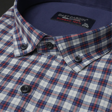 Cămașă bărbătească - Bibescu - Alb cu bleumarin și roșu