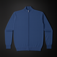 Pulover bărbătesc Premium Zip-UP - Albastru închis