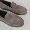Pantofi bărbătești din piele - DeVille - Taupe - Velur