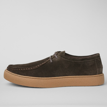 Pantofi bărbătești din piele - Folk - Maro ciocolată velur