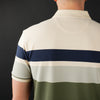 Tricou Polo pentru bărbați - Ares - ROCCO - Bej cu bleumarin