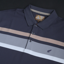 Tricou cu mânecă lungă pentru bărbați - Ares - Urban STRIPE - Bleumarin cu gri