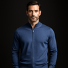 Pulover bărbătesc Premium Zip-UP - Albastru închis