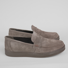 Pantofi bărbătești din piele - DeVille - Taupe - Velur