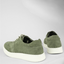 Pantofi bărbătești din piele - Urban FLEX - Verde Velur - Wax EFFECT
