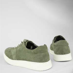 Pantofi bărbătești din piele - Urban FLEX - Verde Velur - Wax EFFECT