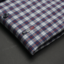 Cămașă bărbătească - Bibescu - Alb cu bleumarin și roșu