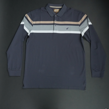 Tricou cu mânecă lungă pentru bărbați - Ares - Urban STRIPE - Bleumarin cu gri