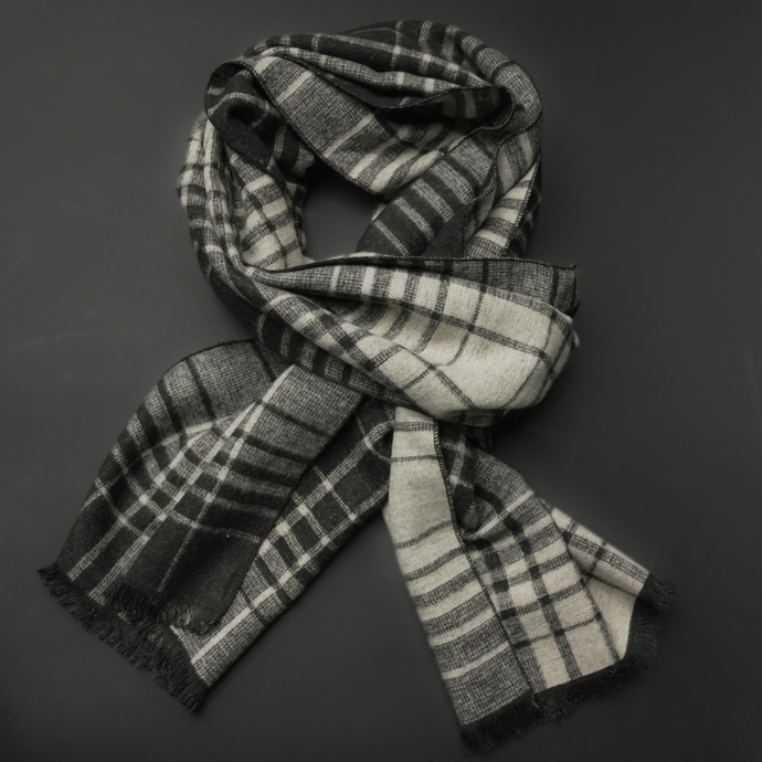 Eșarfă elegantă - Infinity - Bej cu negru