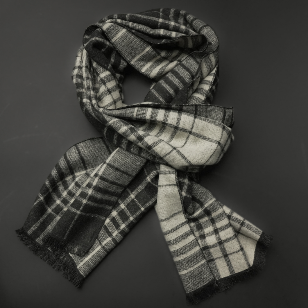 Eșarfă elegantă - Infinity - Bej cu negru