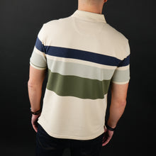 Tricou Polo pentru bărbați - Ares - ROCCO - Bej cu bleumarin