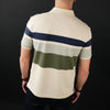 Tricou Polo pentru bărbați - Ares - ROCCO - Bej cu bleumarin