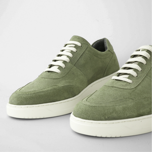 Pantofi bărbătești din piele - Urban FLEX - Verde Velur - Wax EFFECT