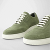 Pantofi bărbătești din piele - Urban FLEX - Verde Velur - Wax EFFECT