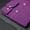Cămașă din  bumbac cu in pentru bărbați - CAMELEON - Mov-Rose