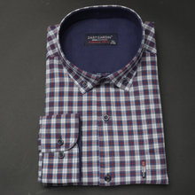 Cămașă bărbătească - Bibescu - Alb cu bleumarin și roșu