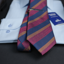 a close up of a tie on a table