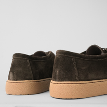 Pantofi bărbătești din piele - Folk - Maro ciocolată velur