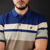 Tricou Polo pentru bărbați - Ares - ROCCO - Bleumarin cu bej