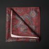 Batistă de buzunar - Vișiniu cu bleumarin - Model Paisley - M4