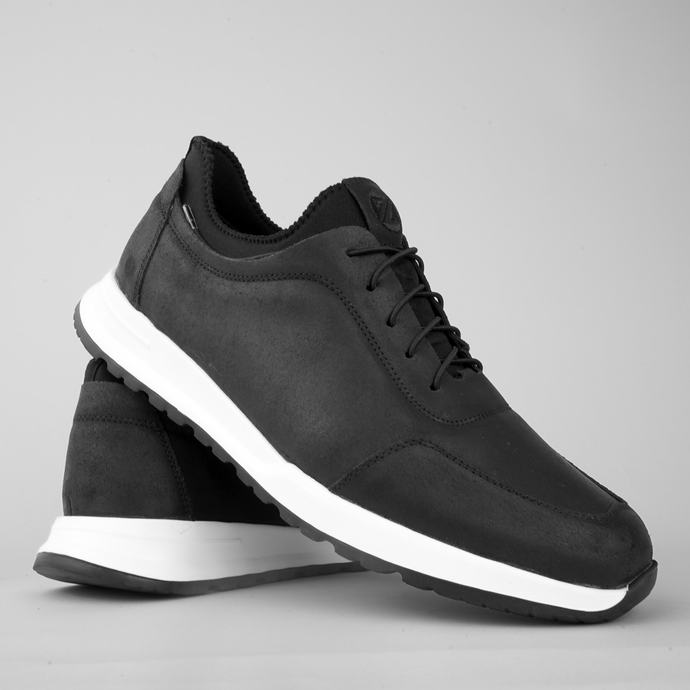 Pantofi bărbătești din piele - ASTRO - Wax EFFECT - Negru