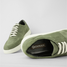 Pantofi bărbătești din piele - Urban FLEX - Verde Velur - Wax EFFECT