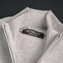 Pulover bărbătesc Premium Zip-UP - Bej