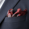 Batistă de buzunar - Vișiniu cu bleumarin - Model Paisley - M4