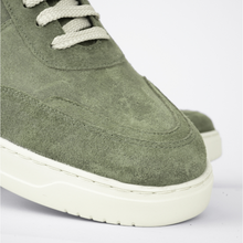 Pantofi bărbătești din piele - Urban FLEX - Verde Velur - Wax EFFECT
