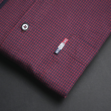 Cămașă bărbătească - Vrancea - Roșu cu bleumarin