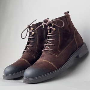 Ghete vintage din piele naturală - Gary - Maro Velur - WAX Effect
