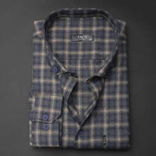 Cămașă groasă pentru bărbați - Timișoara - Bleumarin cu maro