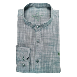 Cămașă barbătească din in - Basil - Slim Fit -  Verde